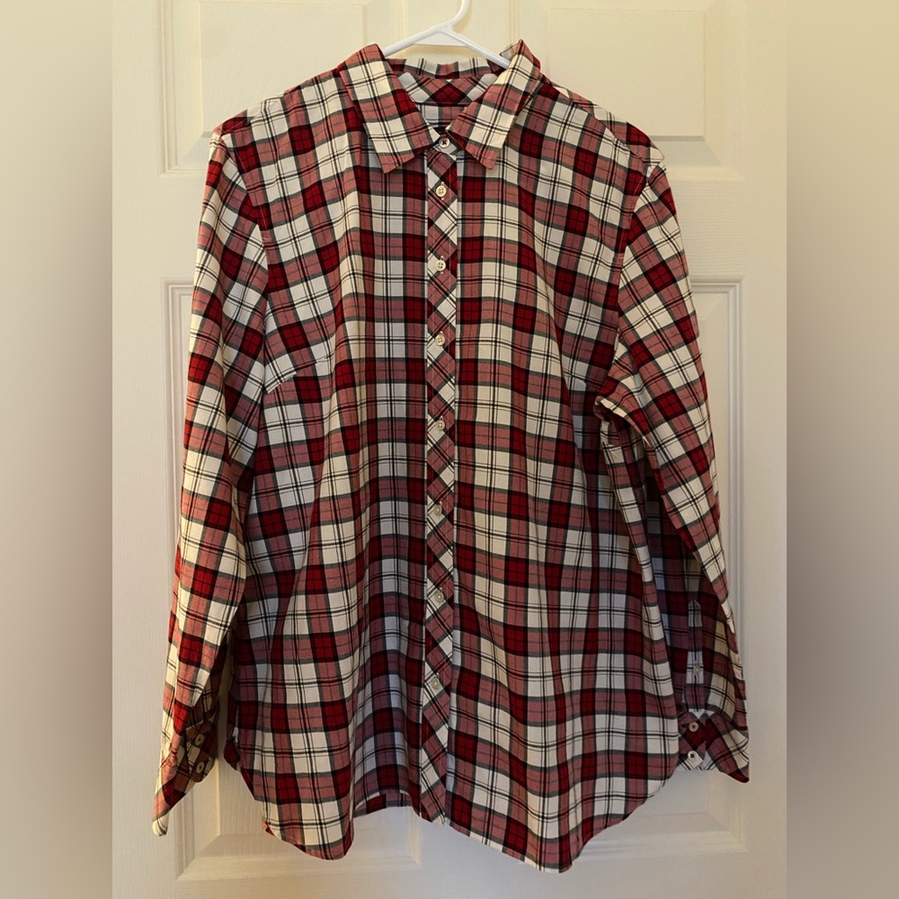 Red Plaid Ladies Shirt
